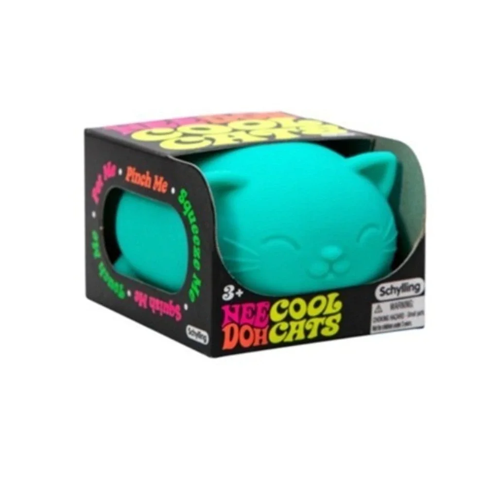 Teal-Rare COOL CATS Authentic NeeDoh Sensory Stress Relief Ball Toy Fidget